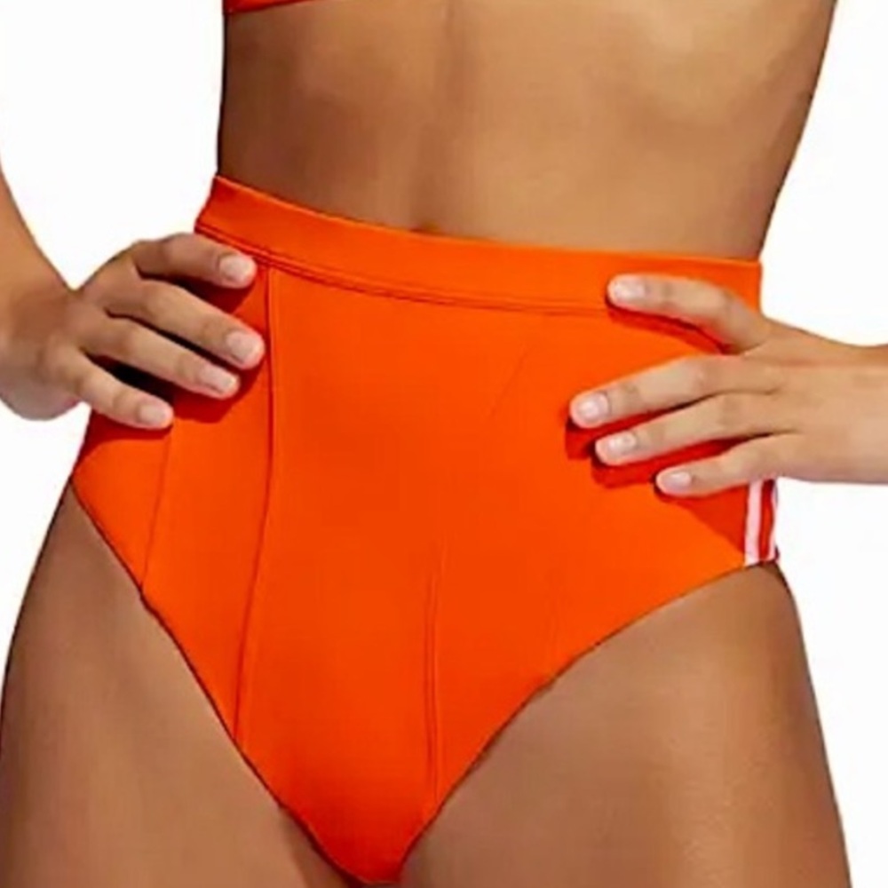 Adidas Orange High-Waisted Bikini Bottom